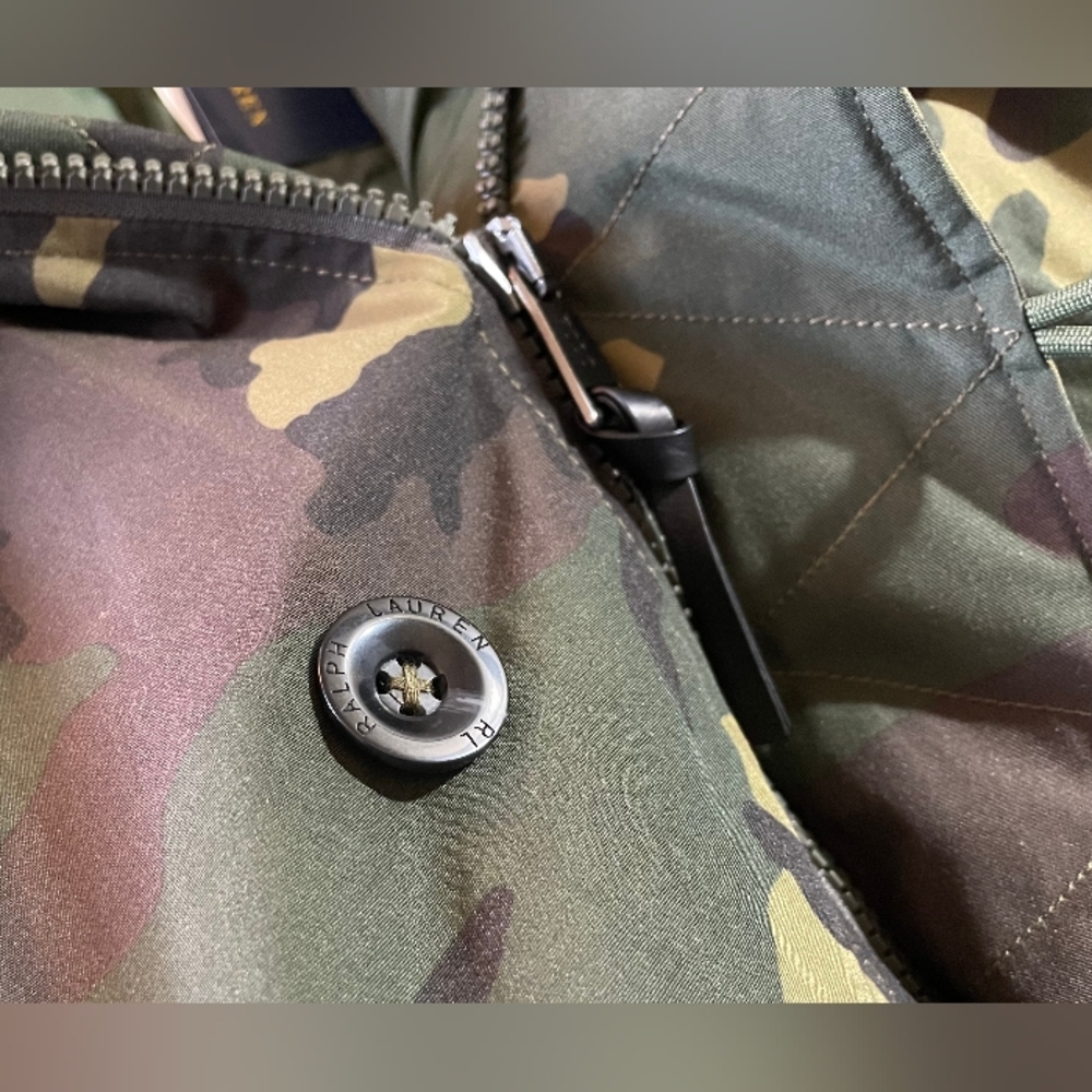 NWT $498 POLO RL RALPH LAUREN Camo Down Filled Bomber Jacket Coat Men’s Medium - Picture 11 of 14